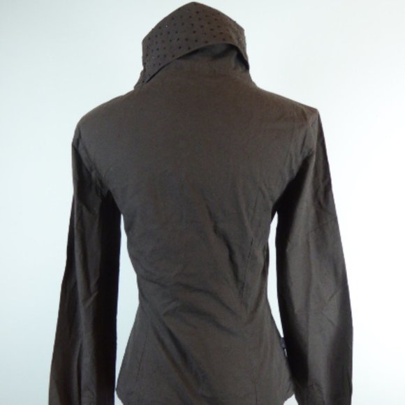 Moschino jeans studded Gray top i42 8 high neck runs small xs - Picture 7 of 9